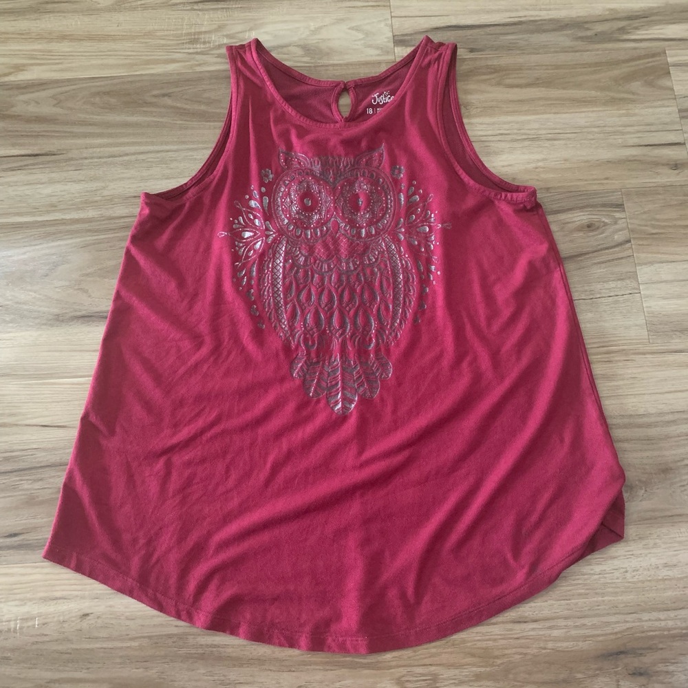 Red maroon justice tank top